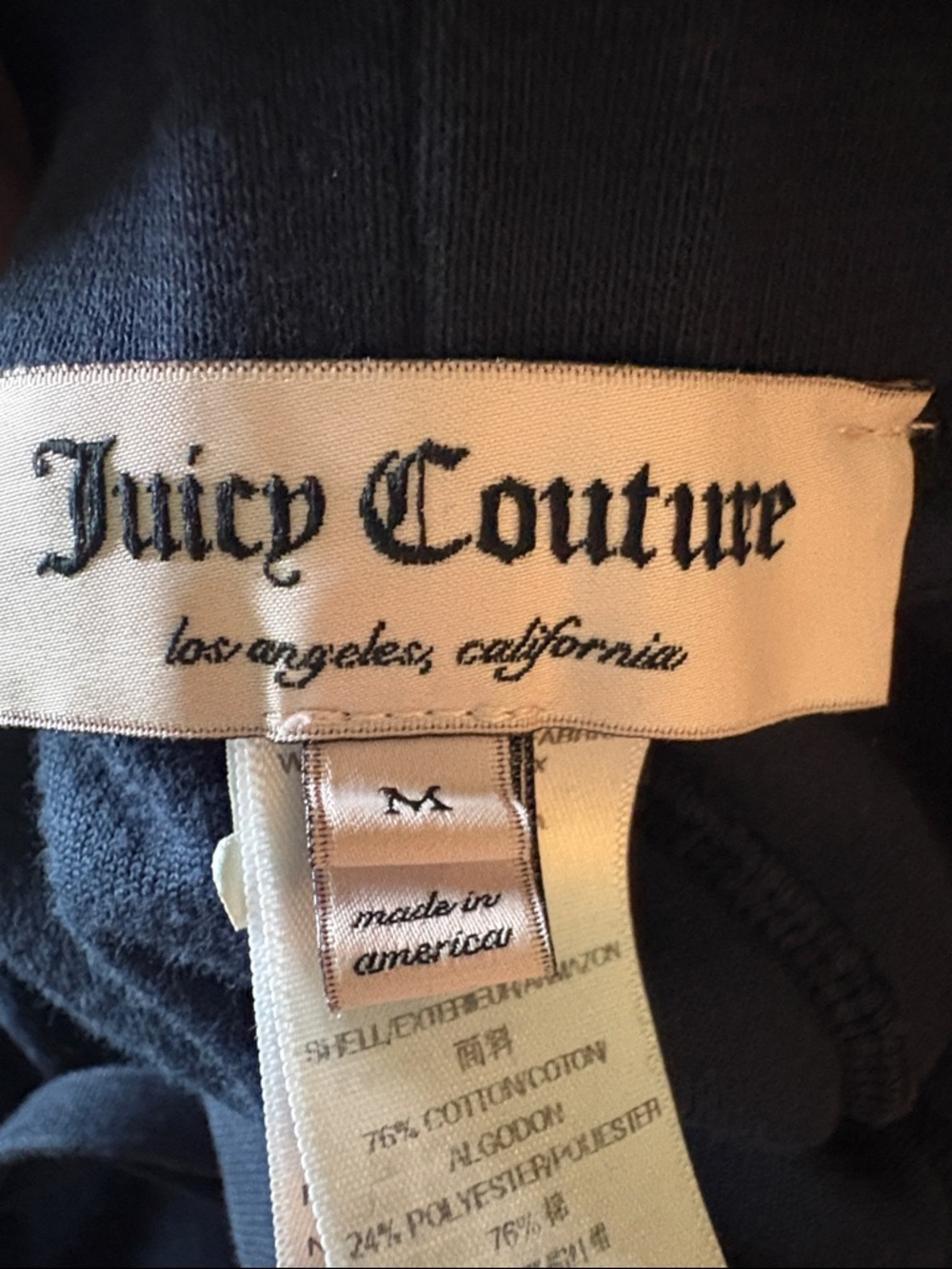 Juicy Couture Navy Velour Jogger Pants with Drawstring - Picture 2 of 6